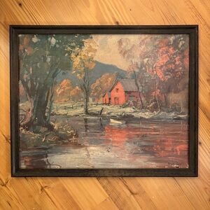Framed AUTUMN REFLECTIONS Shumaker Lithograph Framed Cardboard Print